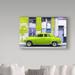 Trademark Fine Art 'Classic American Car 1' Photographic Print on Wrapped Canvas Metal in Green/White | 22 H x 32 W x 2 D in | Wayfair