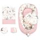 Baby nest pod 90x50 - Waffle Cotton Baby bedding sets cotton baby sleep nest washable baby pod breathable Set 5 pieces, cocoon 90x50 cm Wild Rose Dirty Pink