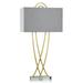 Everly Quinn 39.5" Brass/Clear Table Lamp Metal/Fabric/Crystal in Gray/Yellow | 39.5 H x 20 W x 10 D in | Wayfair 3153041EE9B6441A981EAC8167D84274