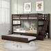 Twin over Twin 3 Drawer Bunk Bed w/ Trundle by Harriet Bee Wood in Brown | 63.1 H x 42.9 W x 94.2 D in | Wayfair 461E4C5E9A7E4631B02B19F70D55EFA7