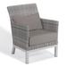 Oxford Garden Argento Resin Wicker Club Chair - Stone Polyester Cushion and Pillow