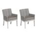 Oxford Garden Travira Woven Armchair with Powder Coated Aluminum Legs, Stone Polyester Cushion (Set of 2)