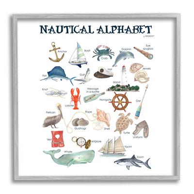 Stupell Industries Educational Nautical Alphabet Learning Chart Marine  Wildlife Framed Wall Art, Design by Dishique - Multi | SheFinds