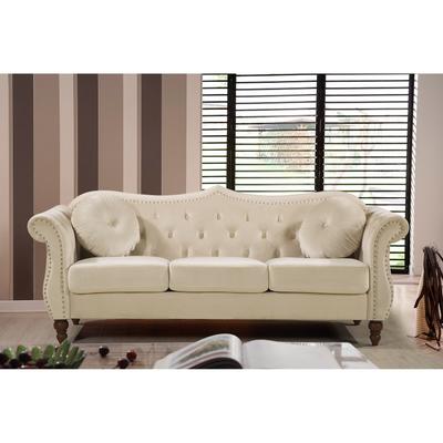 Gracewood Hollow Mantel Mid-century Nailhead Chesterfield Sofa - 8'9" x 12'9"