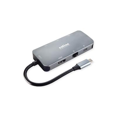 ROLINE USB 3.2 Gen 2 Typ C Multiport Dockingstation, 4K HDMI, LAN