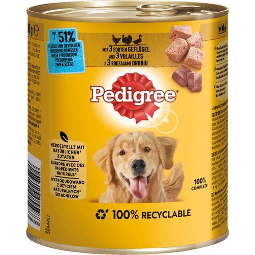 Pedigree - Hundefutter Nassfutter Adult 3 Sorten Geflügel 1 x 800 g