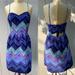 American Eagle Outfitters Dresses | American Eagle Chevron Cut Out Sleeveless Summer Dress Size 8 | Color: Blue/Purple | Size: 8