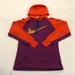 Nike Tops | Nike Therma-Fit Swoosh Logo Just Do It Purple Orange Hoodie Sweatshirt Womens M | Color: Orange/Purple | Size: M