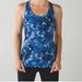 Lululemon Athletica Tops | Lululemon Windy Blooms Sapphire Blue Kanto Catch Me Tank Top Sz. 4 | Color: Blue | Size: 4