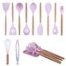 Fortune Candy 12-piece Silicone Kitchen Utensils Set w/ Handles Wood/Stainless Steel/Silicone/Plastic in Pink | Wayfair MCKW001-PINK