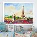 Winston Porter Romantic Couple In Love In Paris VII - Floater Frame Print on Canvas in Blue/Red | 8 H x 12 W x 1 D in | Wayfair