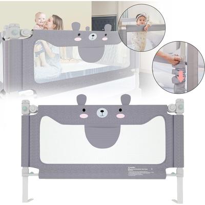 Uisebrt - Kinder Bettgitter Bettschutzgitter 150cm - Bett rausfallschutz Kinder, Höhenverstellbar Image
