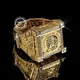 Bague sculptée carrée dominatrice en or 18 carats pour hommes bijoux de mariage bague de