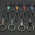8 couleurs porte-clés de voiture porte-clés en cuir véritable cadeau porte-clés universel pour