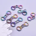 10 pièces/lot pendentif menottes couleur arc-en-ciel Punk accessoires DIY bijoux fabrication