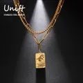 Unift Collier avec pendentif en forme de cartes de Tarot pour femme bijou en acier inoxydable avec