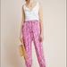 Anthropologie Pants & Jumpsuits | Anthropologie Pink Floral Harem Pants Joggers | Color: Pink/White | Size: Xl