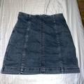 Free People Skirts | Free People, Indigo Denim Mini Skirt, Modern Femme Denim Mini Skirt, Size 2 | Color: Blue | Size: 2