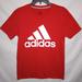 Adidas Shirts | Adidas Men's Red Spell Out Logo Go-To Performance Tee Small | Color: Red | Size: S