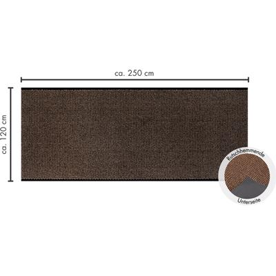 Fußmatte ANDIAMO "Easy, Made in Netherlands", braun, B:120cm H:5mm L:250cm, Kunstfaser, Teppiche, Schmutzfangläufer, Schmutzfangmatte, rutschhemmend, Innen- und überdachten Außenbereich Image