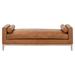 Keaton Daybed in Whiskey Brown Top Grain Leather, Natural Gray Oak - Essentials For Living 6701.WHBRN/NG