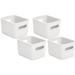 Superio Ribbed Plastic Basket Set Plastic in White | 4 H x 4 W x 6 D in | Wayfair 019-4