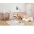 Chambre complete enfant 3 pieces zodiac - Lit + chevet + bureau - Décor blanc mat Parisot