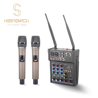 HISINGWELL-Console de centre commercial audio Dj 4 canaux avec microphone sans fil UHF son Assad