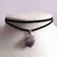 Collier ras du cou en pierre violette pour femme collier en cristal daim lilas noir bijoux