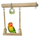 Balançoire en bois pour perroquet et oiseaux jouets de ronflement couleur bois barre de support