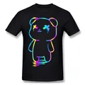 CLOOCL-T-shirt imprimé dessin animé drôle T-shirt ours arc-en-ciel néon Streetwear Harajuku Tee