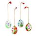 The Holiday Aisle® 4 Piece Delight Mache Hanging Figurine Ornament Set in Blue/Green/Red | 3 H x 2.6 W x 2.6 D in | Wayfair