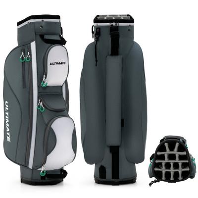 Costway 14 Dividers Golf Cart Bag with 7 Zippered Pocket