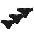 Emporio Armani Underwear Homme Emporio Armani Men's Basic-Essential Monogram 3-Pack Brief Slip, Noir, XXL (3er Pack)