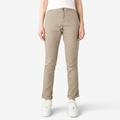 Dickies Women's Slim Straight Fit Roll Hem Carpenter Pants - Desert Sand Size 24 (FPR53)