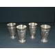 vintage 4 Jahresbecher Rosenzinn massiv Zinn 90s Tin mugs