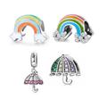 Wow Charms 925 Sterling Silver Charms Colorful Rainbow Enamel Beads. Charms fit for Pandora Bracelets.