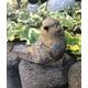 Vogel Gartenfigur Handbemalt Beton Figur Steinguss Gartendekoration Spatz gelb