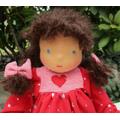 Nähset Mariele Puppe nach Waldorfart mit geraden Armen und Beinen, 25 cm, incl. Haarwolle, reine Schafwollfüllung KbA, Bastelset