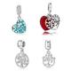 Wow Charms 925 Sterling Silver Chams Tree of Life with Love Heart Pendants Beads. Charms fit for Pandora Bracelets.