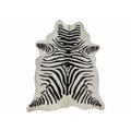 Echtes Kuhfell Teppich mit Haaren Handverlesen Zebra Druck Weiß Schwarz Ethno Wild Safari 405 Verschiedene Größen Premium Leder Qualität