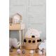 Babytapete in Weiß Grau | Moderne Kinderzimmer Vliestapete mit Schriftzug ideal für Babyzimmer neutral | Vlies Kindertapete mit Spruch