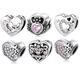 Wow Charms 925 Sterling Silver Charms Heart Creativity Love You Zircon Stone Beads. Charms fit for Pandora Bracelets.