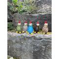 Keramik Huhn klein | Keramikfigur | Hühner | Dekoration | Keramikschmuck Garten | Blau | Grau | Schwarz | Grün Gartendekoration Geschenkidee