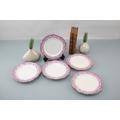 Antiker Pink Weiß Kostbares Antikes Porzellan Art Deco Porzellan 20er 30er Jahre / Kuchenteller