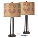 Giclee Glow Susan 25 1/2" Aurelia Shade Bronze USB Lamps Set of 2