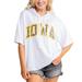 Women's Gameday Couture White Iowa Hawkeyes Flowy Lightweight Short Sleeve Hooded Top