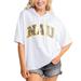 Women's Gameday Couture White Northern Arizona Lumberjacks Flowy Lightweight Short Sleeve Hooded Top