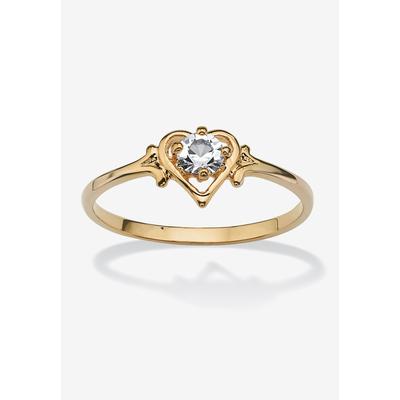 Women's Yellow Gold-Plated Simulated Birthstone Ring by PalmBeach Jewelry in April (Size 10)