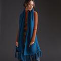 Anthropologie Accessories | Anthropologie-Fringed Pocket Scarf | Color: Blue | Size: 71"L, 17.5"W